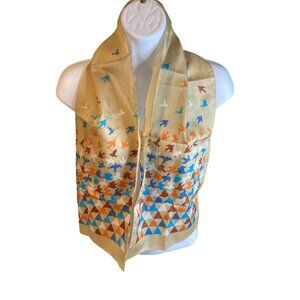 Womens Rectangle Scarf Head Wrap Triangle Birds Multicolor Lightweight Boho